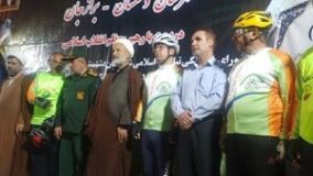 دوچرخه سواران برازجانی به مقصد میناب بدرقه شدند